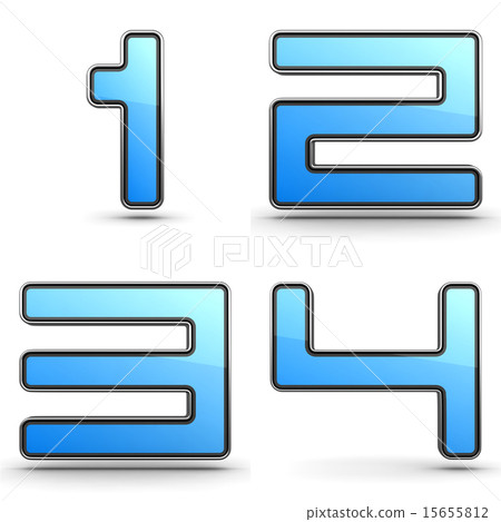 Digits 1,2,3,4 - Set in Touchpad Style. Digits 1,2,3,4 - Set in Touchpad Style. 15655812