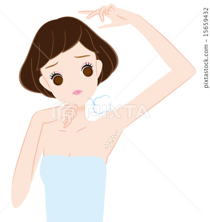 患有腋毛的女性 15659432