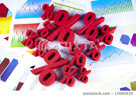 Finance concept, Percent, natural colorful tone 15660919