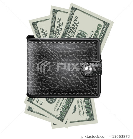 Leather wallet with dollar USA Leather wallet with dollar USA 15663873
