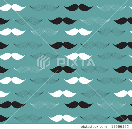 Moustache Seamless Pattern Vector Illustration 15666355
