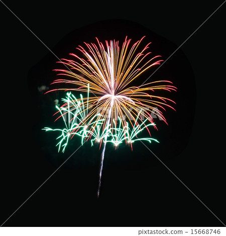 Colorful fireworks on the black sky background Colorful fireworks on the black sky background 15668746
