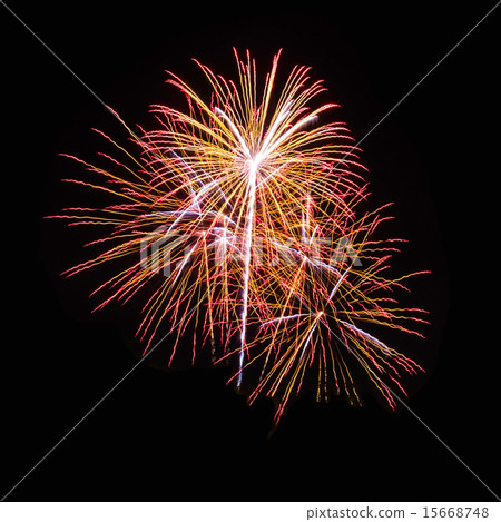 Colorful fireworks on the black sky background Colorful fireworks on the black sky background 15668748