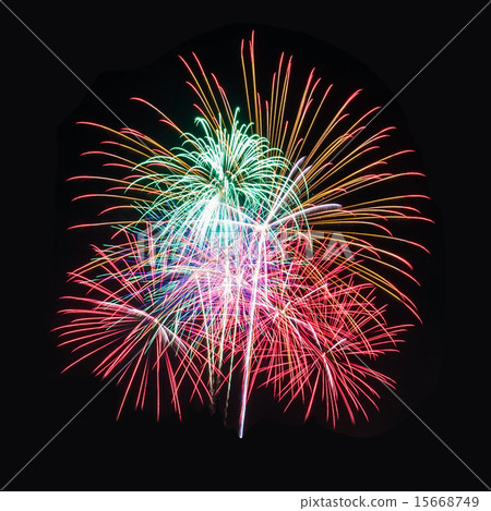 Colorful fireworks on the black sky background Colorful fireworks on the black sky background 15668749