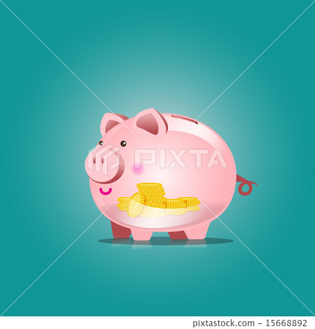 Piggy bank icon with blank vector illustration Piggy bank icon with blank vector illustration 15668892