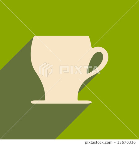Flat with shadow icon and mobile applacation coffee 15670336