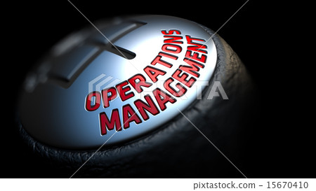 Operations Management on Gear Stick with Red Text.  15670410
