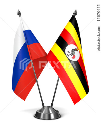Russia and Uganda - Miniature Flags. Russia and Uganda - Miniature Flags. 15670455