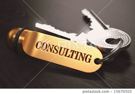 Consulting Concept. Keys with Golden Keyring. 15670503