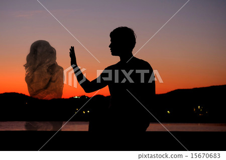 Silhouette man waiting for his soulmate Silhouette man waiting for his soulmate 15670683