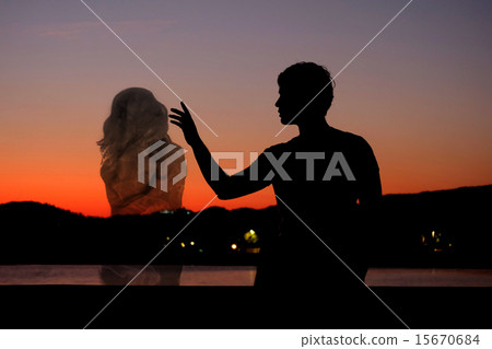 Silhouette man waiting for his soulmate Silhouette man waiting for his soulmate 15670684