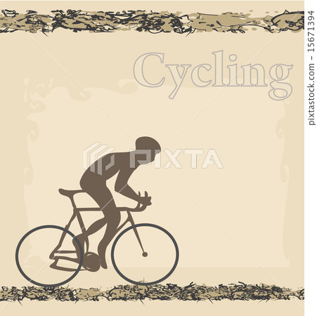 Cycling man silhouette Grunge Poster Template  15671394