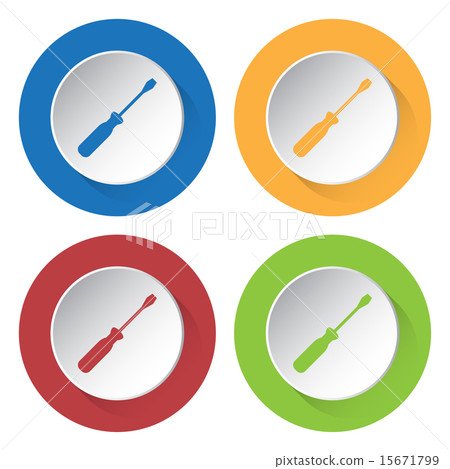 set of four icons with screwdriver 15671799