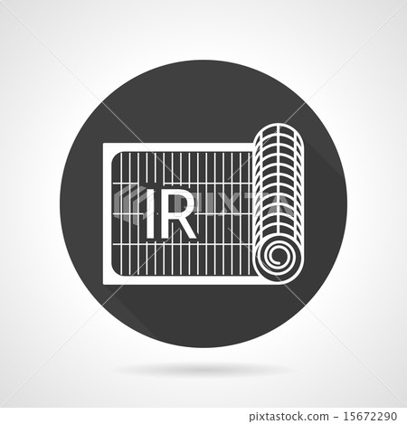 Radiant heating black round vector icon - Stock Illustration [15672290 ...