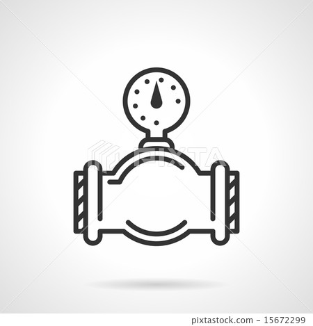 Flat line gauge vector icon 15672299