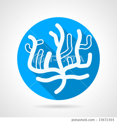 Coral flat blue round vector icon Coral flat blue round vector icon 15672303