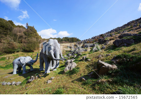 Sagawa Naumann karst and giant Nauman parent and child image of elephant 15672565