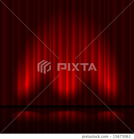 Stage with red curtain Stage with red curtain 15673061