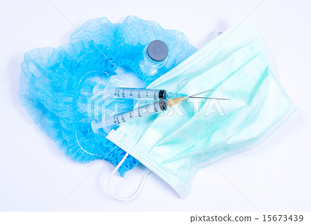 Surgical glove, mask, cap and syringe Surgical glove, mask, cap and syringe 15673439