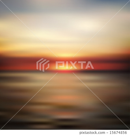 Ocean sunset blurred landscape 15674856