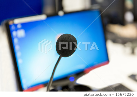 microphone at recording studio or radio station 15675220