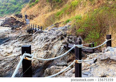 Wooden Footbridge Trail for Mountain Trekking  Wooden Footbridge Trail for Mountain Trekking  15675359