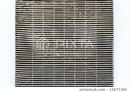 Closeup Horizontal Grooves of a Used Air Filters  15675360