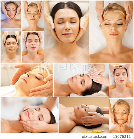 women having facial treatment in spa salon women having facial treatment in spa salon 15676211