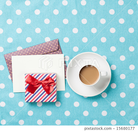 Cup of coffee and envelope 15680177