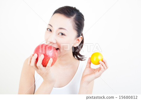 Health image of vegetables and young women Health image of vegetables and young women 15680812