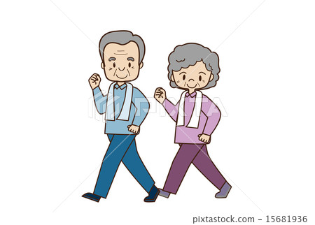 Walking for elderly couple 15681936