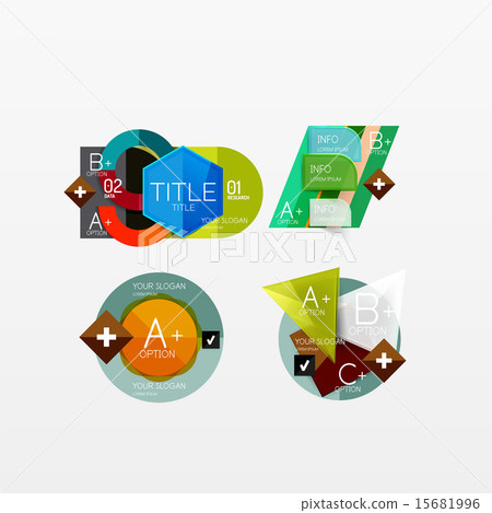 Set of modern geometric infographic web layouts Set of modern geometric infographic web layouts 15681996