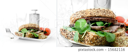 Roast Beef Sandwich Montage 15682116