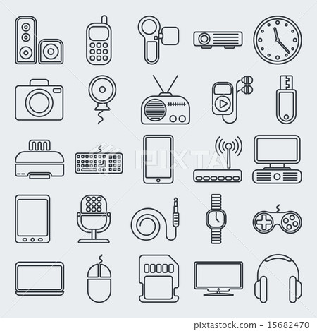 Vector gadgets line icon set - Stock Illustration [15682470] - PIXTA