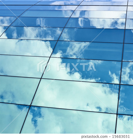 Sky reflection in the building's windows Sky reflection in the building's windows 15683031