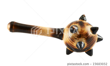 Wooden mace weapon isolated Wooden mace weapon isolated 15683032