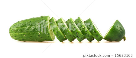 Sliced cucumber isolated Sliced cucumber isolated 15683163