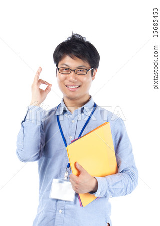 A business person who makes it OK with a smile A business person who makes it OK with a smile 15685453