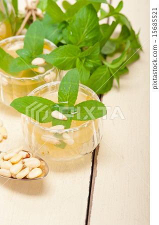 Arab traditional mint and pine nuts tea 15685521