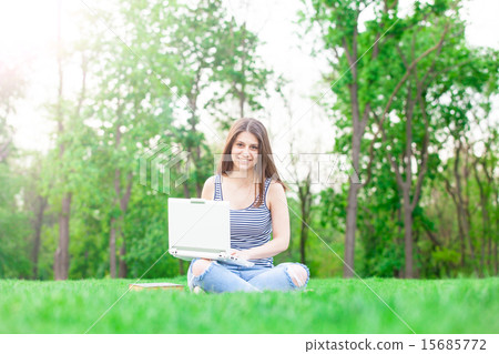 student girl with laptop computer student girl with laptop computer 15685772