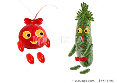 Little funny people made of vegetables and fruit Little funny people made of vegetables and fruit 15685860