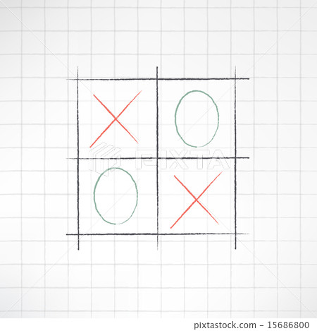 Sketch tic-tac-toe icon. Vector illustration 15686800