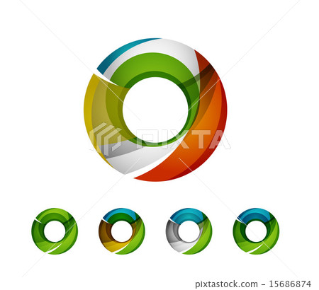 Set of abstract geometric company logo ring,... - Stock Illustration ...