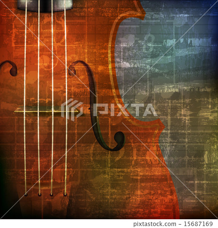 abstract grunge background with violin 15687169
