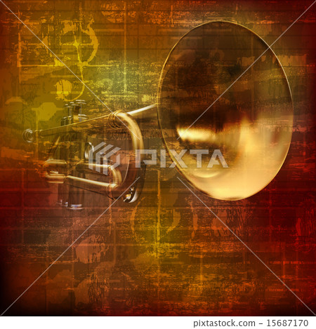 abstract grunge sound background with trumpet abstract grunge sound background with trumpet 15687170