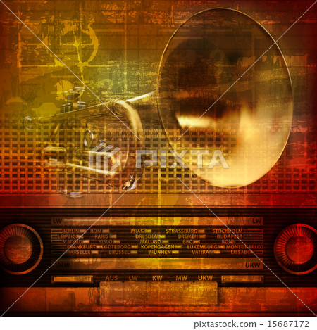 abstract grunge sound background with trumpet abstract grunge sound background with trumpet 15687172