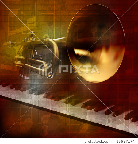 abstract grunge sound background trumpet and piano abstract grunge sound background trumpet and piano 15687174