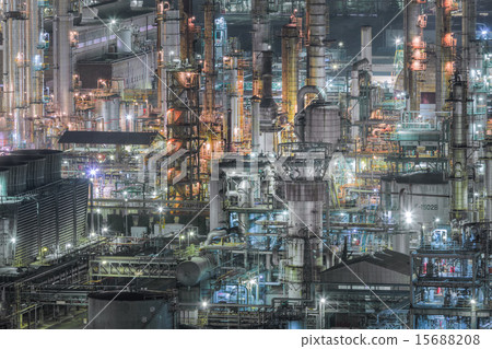 Factory night view from Yokkaichi Port Port Building 15688208