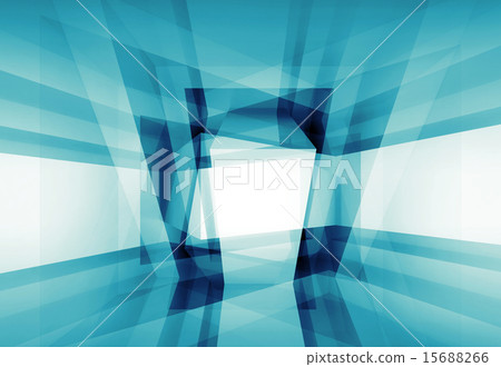 Abstract blue 3 d interior background 15688266