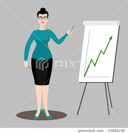 Business woman shows a graph Business woman shows a graph 15688290